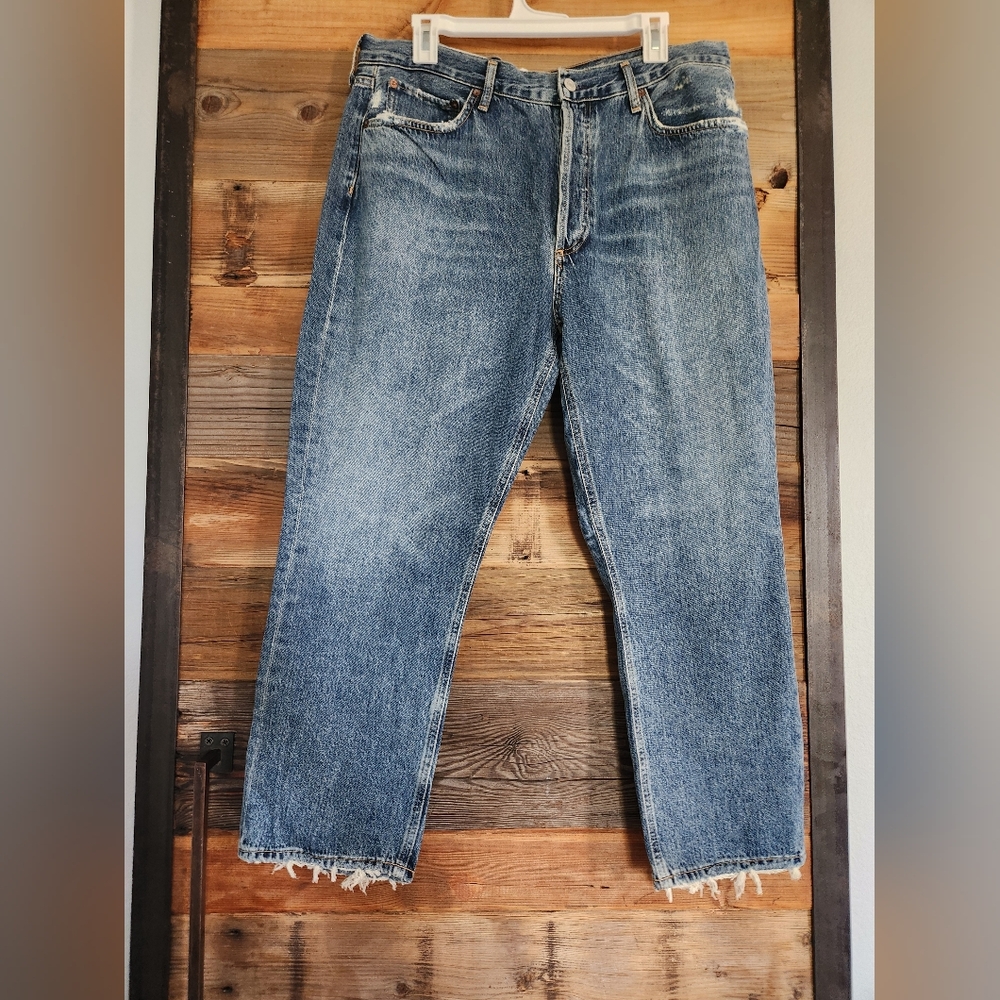 NWT Agolde | Riley High Rise straight Crop Jeans | Size 33 Frequency - Picture 5 of 8